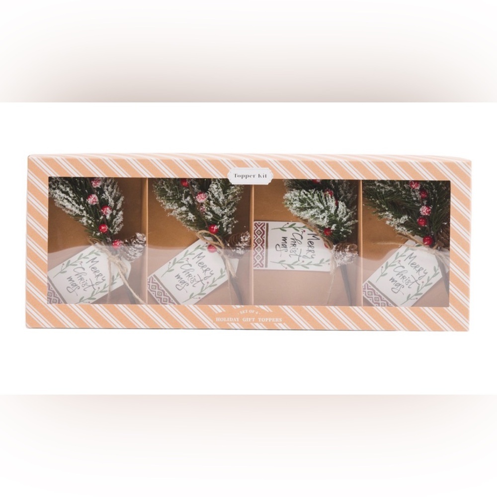 Martha Stewart Holiday Gift Toppers - Festive Green and Red
